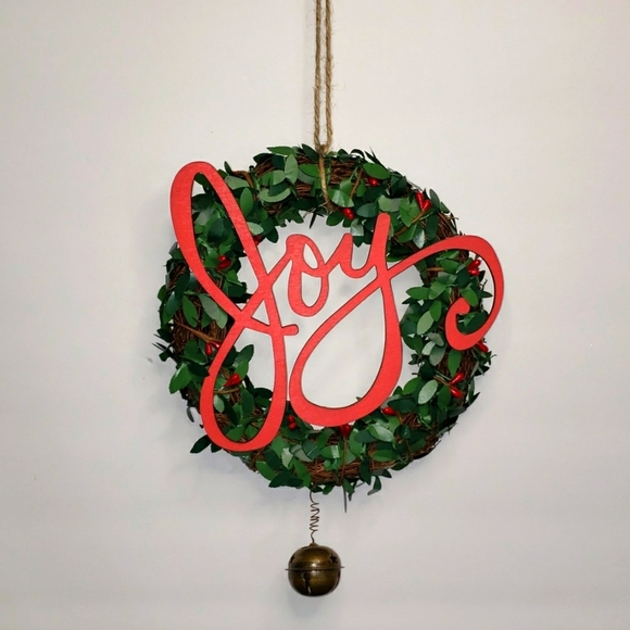 unknown Other - NWOT- Boxwood Wreath with Joy, 8"